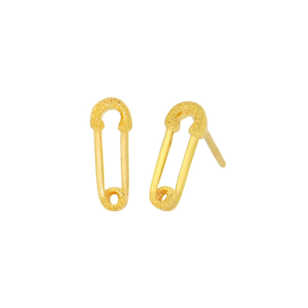 916 Gold Classic Black Clover Stud Earrings [XXS / S/ M ] | Merlin Goldsmith