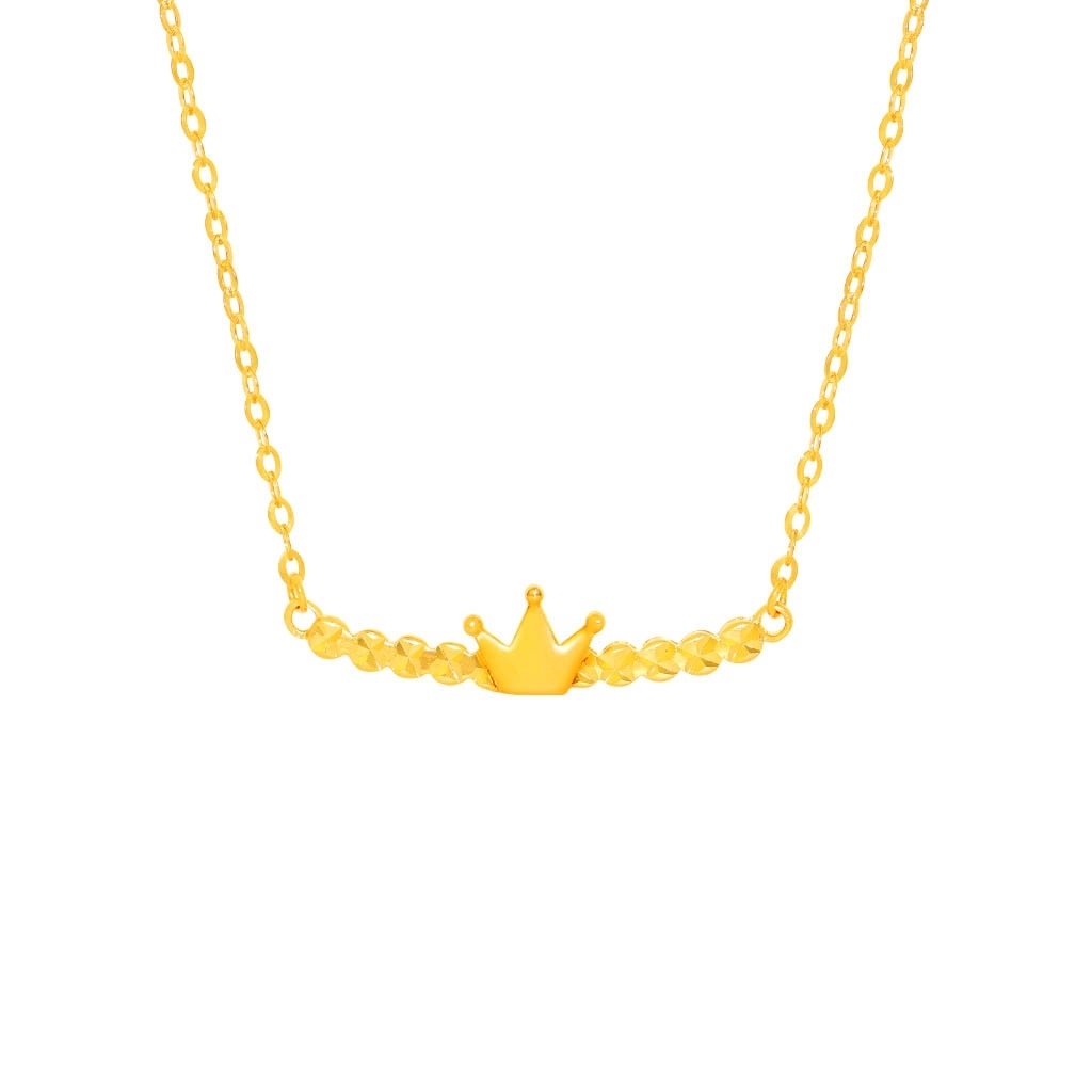 Disney Princess Crown Necklace in 14K Gold Flash Plated - Rose Gold Two |  CoolSprings Galleria