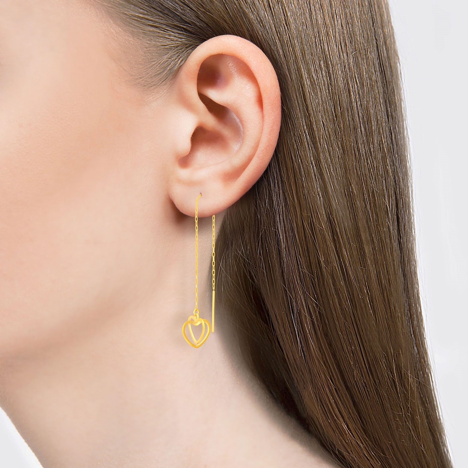 Double hot sale threader earrings